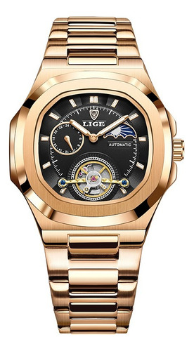 Reloj Pulsera Hombre Cuarzo Casual Acero Inoxidable Luminoso