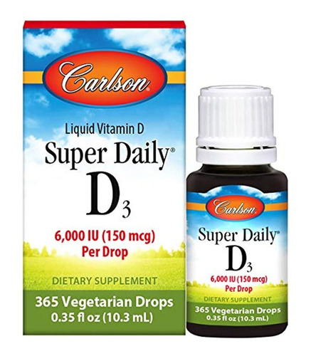 Carlson Super Daily D3, 6000 Ui (150 Mcg) Por Gota, Corazón