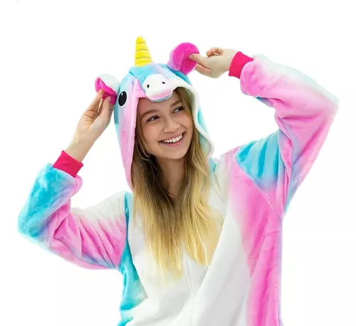 Pijama Feminino Kigurumi Fantasia Cosplay Pelúcia Confortável