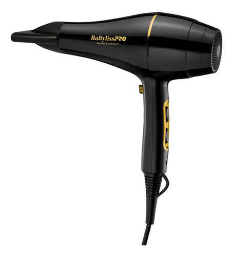 Secador Babylisspro Gold Black Profesional 2000 Watts Color Negro 220V