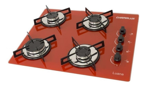 Fogão cooktop gás Chamalux Ultra chama 4 bocas vermelho 127V/220V