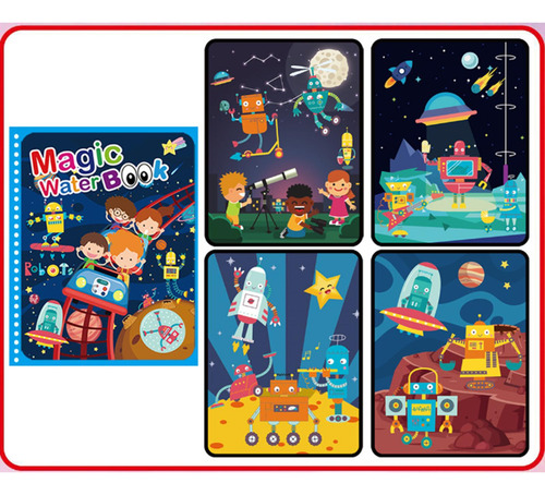 Adorável Livro De Pintura De Água, Livro De Colorir Robô