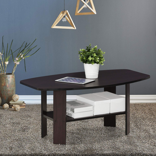 Mesa De Centro Diseño Simple Nogal Oscuro