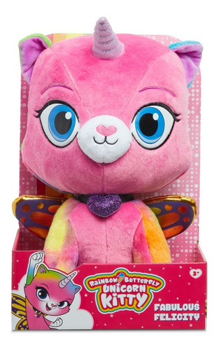 Fabuloso brinquedo de pelúcia Felicity Rainbow Unicorn de 14 polegadas