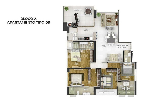 Imagem 9 de 15 de Apartamento 04 Suítes Alto Padrão Amplo Lazer - 00300