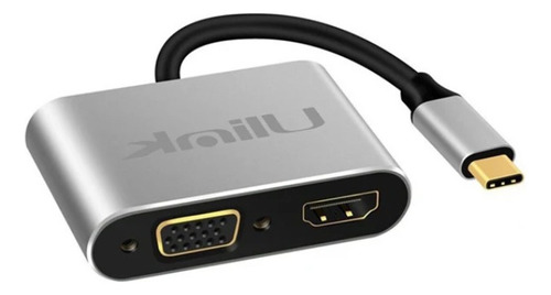 Hub Adaptador 4 En 1 Usb-c A Hdmi 4k + Vga + Usb 3.0+ Usb C