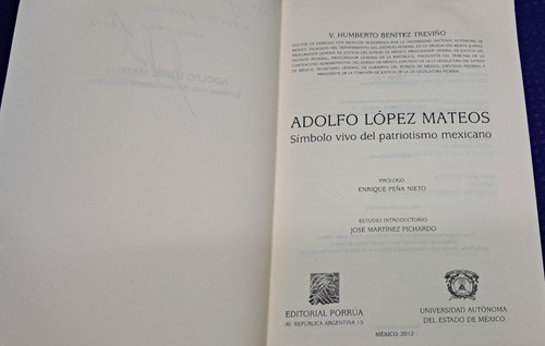 Adolfo López Mateos, V. Humberto Treviño Símbolo Vivo (Usado)