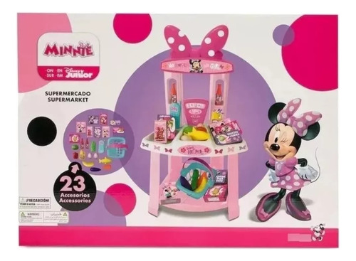 Supermercado Minnie Disney Junior 23 Accesorios Color Rosa Chicle