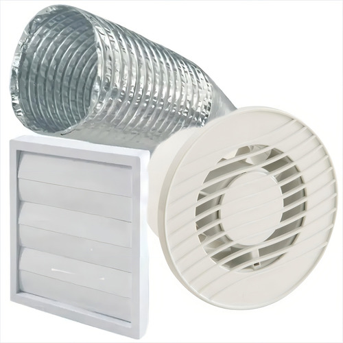 Kit Exaustor Renovador Banheiro E Ambientes - 100mm