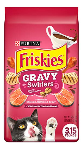 Purina Friskies Comida Seca Para Gatos, Remolinos De Salsa -