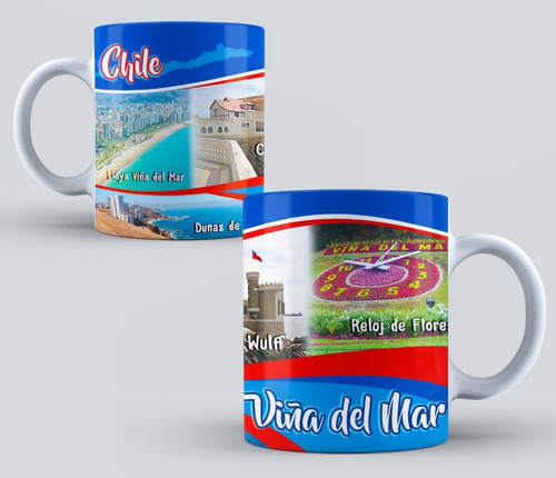 Taza De Ceramica Paisajes Chile Viña Del Mar