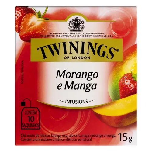 Chá Twinings Morango e Manga 15g – 10 sachês