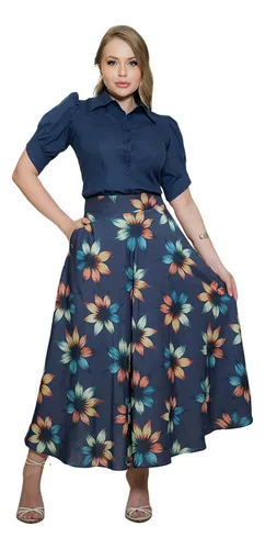Conjunto Max Florral Kauly 3782.3783 Moda Evangelica