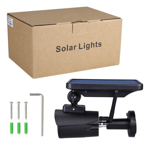 Cámara Falsa Con Luz, 360° Rotatoria De Seguridad Con Cámara De Vigilancia, Cámara Cctv Superbrillante, Resistente Al Agua, Sensor De Movimiento Solar Con Luz Roja Intermitente De Advertencia Para