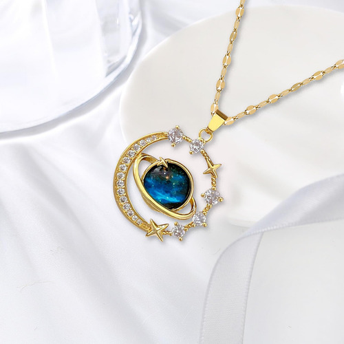 Collar De Mujer Golden Planet Collar De Circonitas