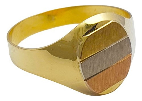 Anillos Sello Oro 18k Modelo Mesada Tricolor Encamisado