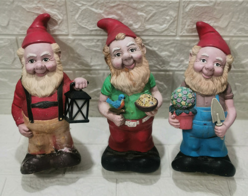 Gnomos Nomos Duendes Figuras Vintage Lote Precioso 80,s (Usado)
