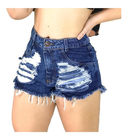 shorts jeans feminino cintura alta desfiado mercado livre