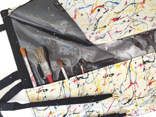 Imagem 2 de 5 de Estojo De Enrolar Espaço Para 10 Trinchas Pincéis De Pintura