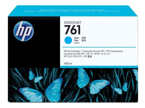 Cartucho De Tinta Hp Hp 761 Color Cian De 400 Ml