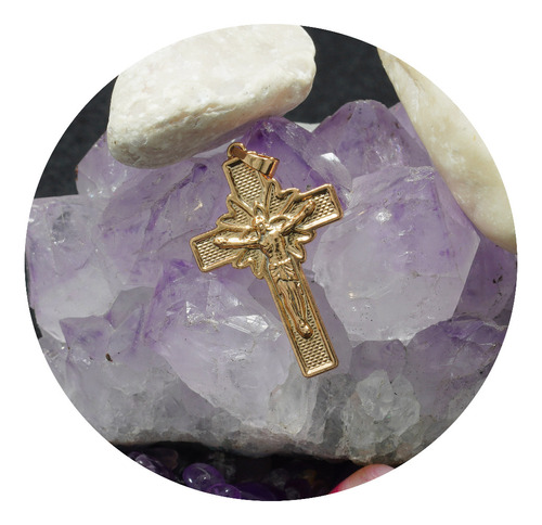 Dije Collar Oro 18k Cruz Brillante Religiosa Jesus Elegante