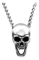 Comprar Collar Dije Craneo Premium Gris Osc Acero Inoxidable