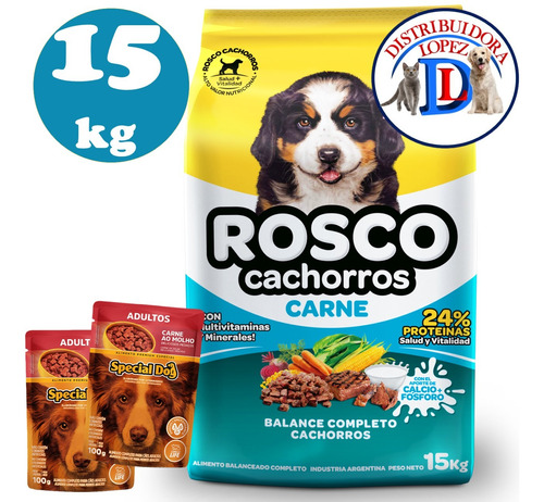 Alimento Para Perros Rosco Cachorro 15 Kg + Regalo