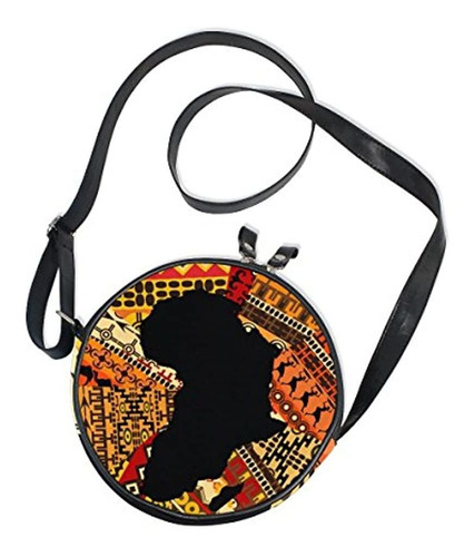 Bolsa De Hombro De Cuero Multicolor Diseño De África, Alaza