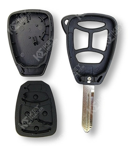 Imagen 3 de 3 de Carcasa Llave 3 Botones Más Pánico Para Chrysler Dodge Jeep