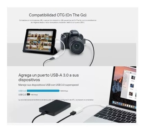 Adaptador Otg Tp-link Uc400 Superspeed Usb-c A Usb-a