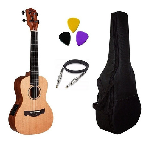 Ukulele Elétrico Tagima 43k Bag Luxo, Palhetas E Cabo.