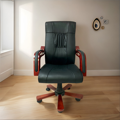 Silla Giratoria Eco Cuero Gas Oficina Escritorio Ejecutiva Color Negro