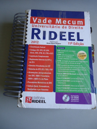 Livro Vade Mecum 2012 Rideel 11ª Edição  C/ Cd 