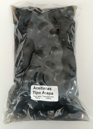 Aceitunas Negras Calibre Azapa, Bolsa De 1 Kg Drenados,agrof