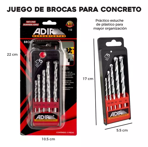 Kit Set Juego Brocas Para Concreto 5 Piezas Tmk19935