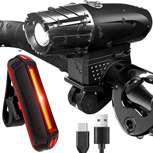 Luces Bicicleta Delantera Y Trasera, Linternaipx5 Impermeabl