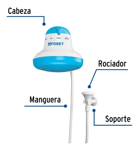 Regadera Eléctrica 4 Temperaturas Amplia