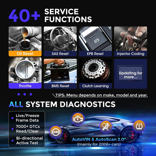 Escaner Automotriz Otofix D1 Max Bidireccional +40 Serv Ecu