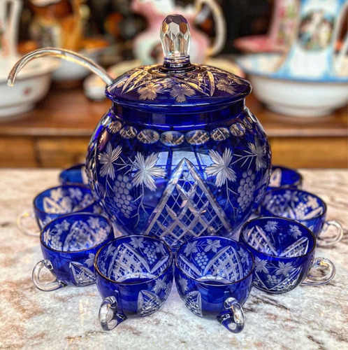 Poncheira Em Cristal Da Bohemia (Usado)