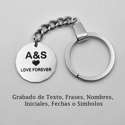 Imagen 3 de 6 de Llavero Personalizado Retrato Y Texto Acero Inoxidable 1120