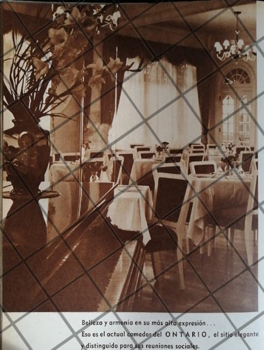 Cartel Antiguo, Bar Del Hotel Ontario 1948 1108