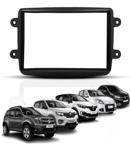 Moldura Central Painel 2 Din Renault Dvd 2 Din Multimidia