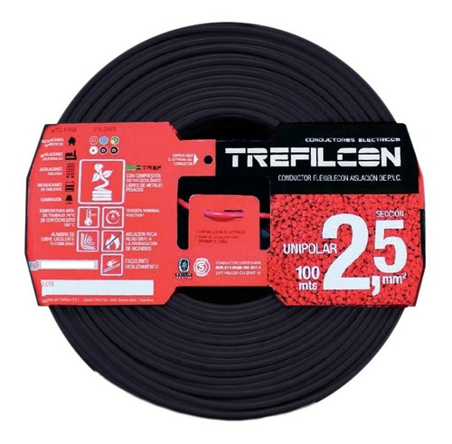 Cable 2,5mm Unipolar Sello Iram 100% Cobre Trefilcon X 25mt