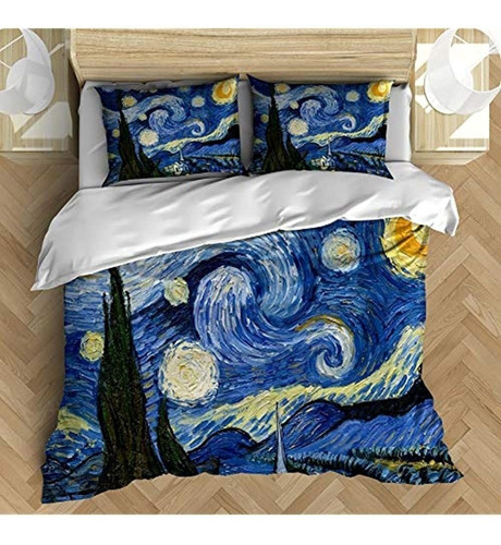 Juego De Funda Nórdica De Van Gogh De Noche Estrellada, Tama