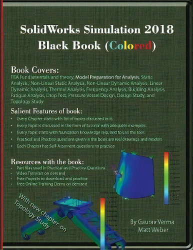 Solidworks Simulation 2018 Black Book (colored), De Gaurav Verma. Editorial Cadcamcae Works, Tapa Blanda En Inglés