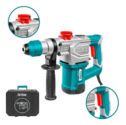 Imagen 3 de 4 de Rotomartillo electroneumático Total Industrial TH110286 turquesa frecuencia de 50Hz/60Hz con 1050W de potencia 220V-240V