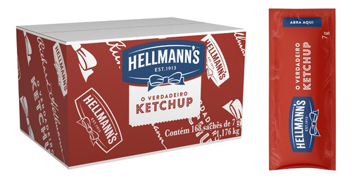 Ketchup Hellmann's Sachê 7g Cada Caixa Com 168 Unidades