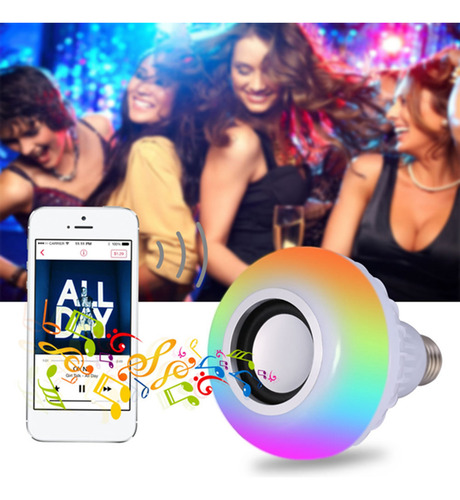 Bombilla Led Musical Con Bluetooth Y Control Remoto