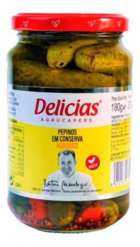 Pepinos Em Conserva Tipo Picles Agridoce 370g - Pepininhos