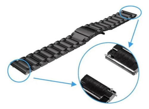 Pulseira 24mm De Aço Inox Compatível Relógio Fossil Jr1369